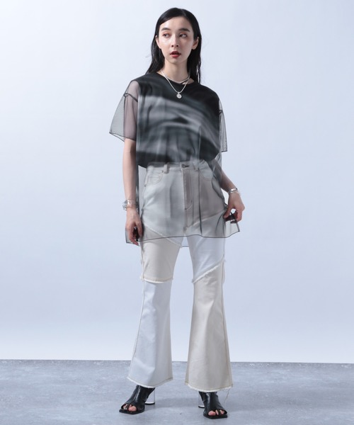 HARE（ハレ）の「リバーシブルアートチュールＴシャツ(HARE)（Tシャツ/カットソー・レディース・ホワイト/ブラック/グレー・FREE）」の13枚目の写真