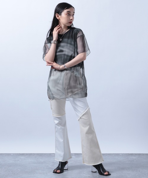 HARE（ハレ）の「リバーシブルアートチュールＴシャツ(HARE)（Tシャツ/カットソー・レディース・ホワイト/ブラック/グレー・FREE）」の14枚目の写真