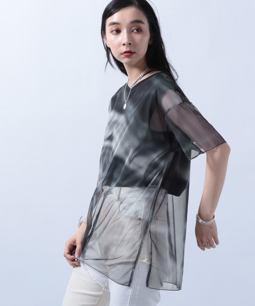 HARE（ハレ）の「リバーシブルアートチュールＴシャツ(HARE)（Tシャツ/カットソー・レディース・ホワイト/ブラック/グレー・FREE）」の15枚目の写真