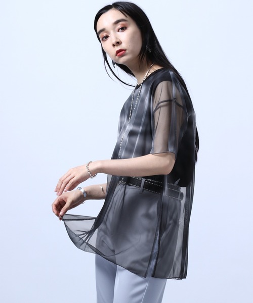 HARE（ハレ）の「リバーシブルアートチュールＴシャツ(HARE)（Tシャツ/カットソー・レディース・ホワイト/ブラック/グレー・FREE）」の18枚目の写真