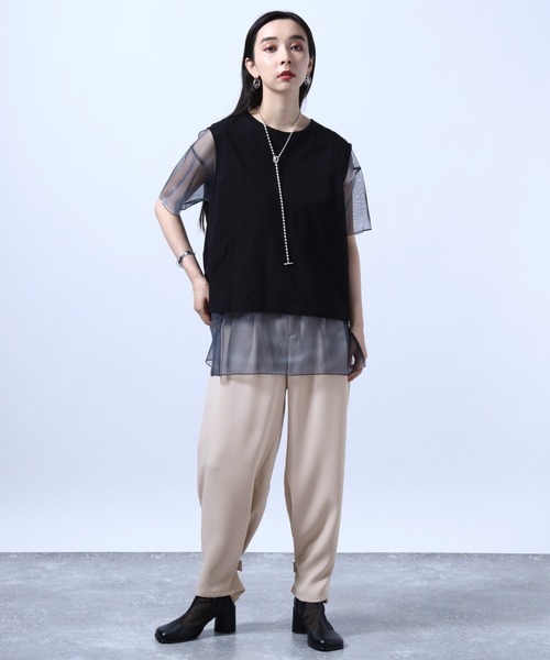 HARE（ハレ）の「リバーシブルアートチュールＴシャツ(HARE)（Tシャツ/カットソー・レディース・ホワイト/ブラック/グレー・FREE）」の19枚目の写真