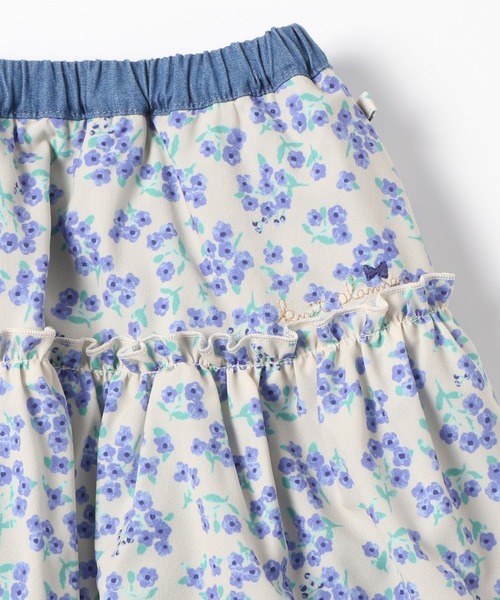 KP（ケーピー）の「デニムとシフォン小花プリントのリバーシブルスカート(100-130cm)（スカート・キッズ・ブルー/ネイビー・100cm/110cm/130cm/120cm）」の7枚目の写真
