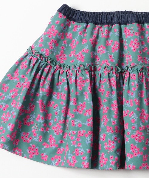 KP（ケーピー）の「デニムとシフォン小花プリントのリバーシブルスカート(100-130cm)（スカート・キッズ・ブルー/ネイビー・100cm/110cm/130cm/120cm）」の5枚目の写真