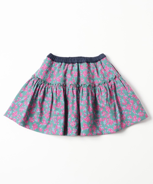 KP（ケーピー）の「デニムとシフォン小花プリントのリバーシブルスカート(100-130cm)（スカート・キッズ・ブルー/ネイビー・100cm/110cm/130cm/120cm）」の4枚目の写真