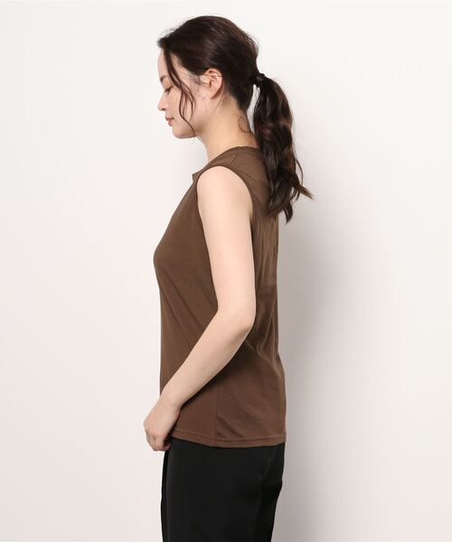 Kari & lili（カウリアンドリィリィ）の「no sleeve tee（Tシャツ/カットソー・レディース・ホワイト/ブラウン/オートミール・FREE）」の17枚目の写真