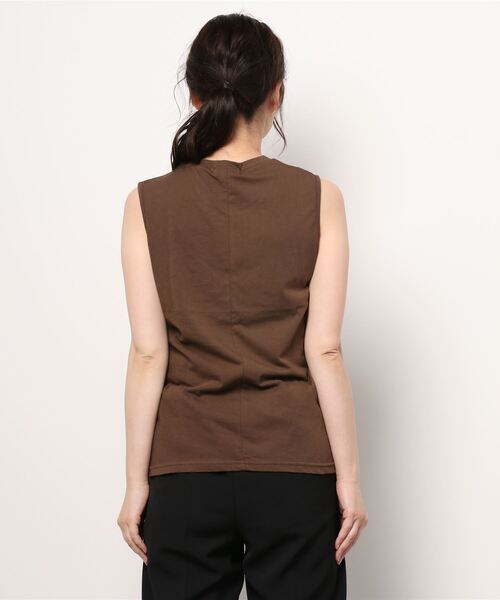 Kari & lili（カウリアンドリィリィ）の「no sleeve tee（Tシャツ/カットソー・レディース・ホワイト/ブラウン/オートミール・FREE）」の18枚目の写真