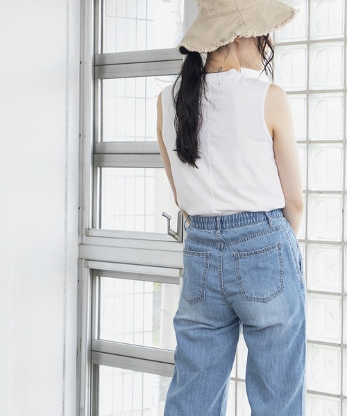 Kari & lili（カウリアンドリィリィ）の「no sleeve tee（Tシャツ/カットソー・レディース・ホワイト/ブラウン/オートミール・FREE）」の8枚目の写真