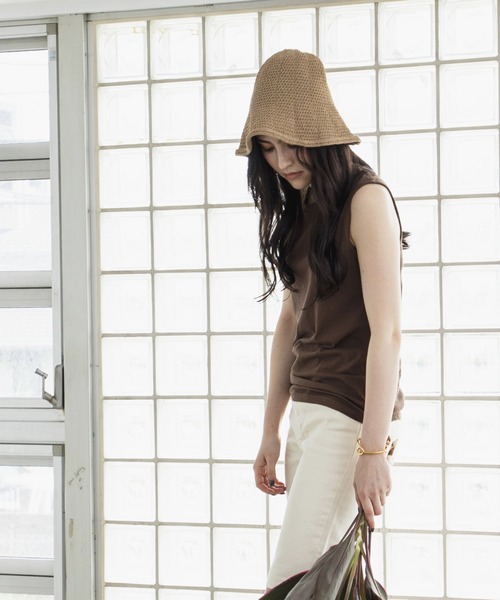 Kari & lili（カウリアンドリィリィ）の「no sleeve tee（Tシャツ/カットソー・レディース・ホワイト/ブラウン/オートミール・FREE）」の11枚目の写真