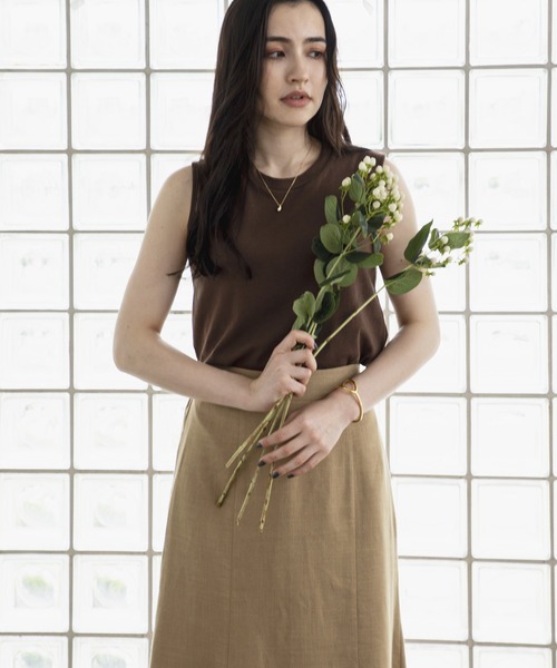 Kari & lili（カウリアンドリィリィ）の「no sleeve tee（Tシャツ/カットソー・レディース・ホワイト/ブラウン/オートミール・FREE）」の7枚目の写真