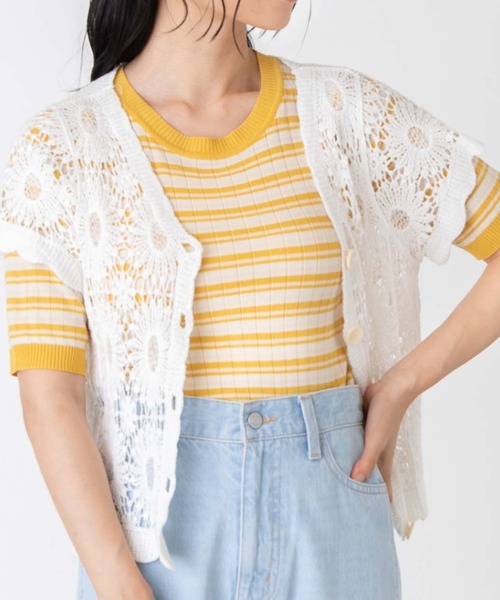 WEGO（ウィゴー）の「WEGO/かぎ編み花柄カーディガン（カーディガン/ボレロ・レディース・ホワイト/オフホワイト・FREE）」の16枚目の写真