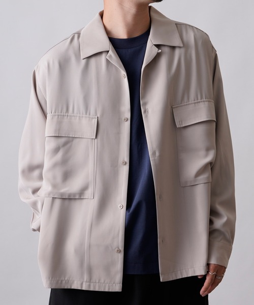 COLONY 2139（コロニートゥーワンスリーナイン）の「シルクタッチBIGポケット長袖シャツ/ダブルフラップポケットシャツ（シャツ/ブラウス・メンズ・ライトグレー/ブラック/ピンク/ブルー・MEDIUM/LARGE/X-LARGE）」の16枚目の写真