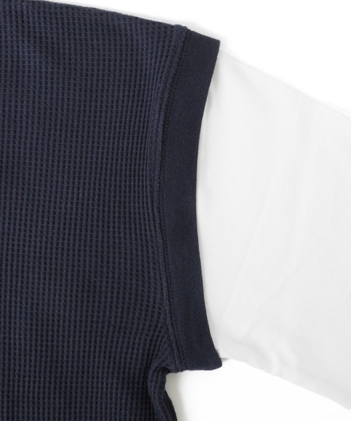 GLAZOS（グラソス）の「ワッフル・フェイクレイヤード５分袖Tシャツ（Tシャツ/カットソー・キッズ・ベージュ/ネイビー/ブラック・140cm/170cm/150cm/130cm/160cm）」の11枚目の写真
