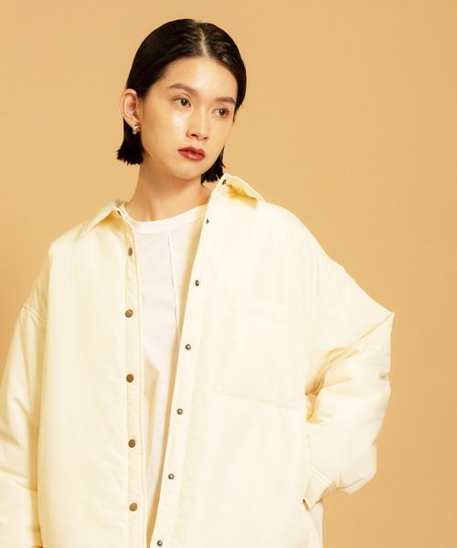 CIENA（シエナ）の「中綿シャツブルゾン（ダウンジャケット/コート・レディース・ブラウン/オリーブ/アイボリー・FREE）」の13枚目の写真