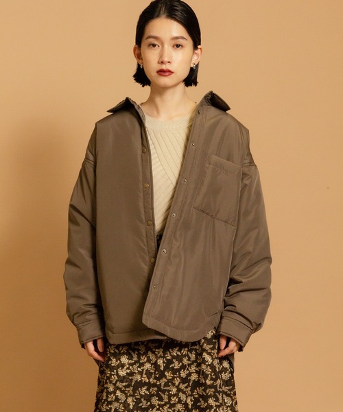 CIENA（シエナ）の「中綿シャツブルゾン（ダウンジャケット/コート・レディース・ブラウン/オリーブ/アイボリー・FREE）」の6枚目の写真