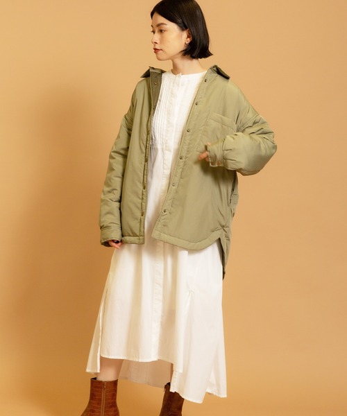 CIENA（シエナ）の「中綿シャツブルゾン（ダウンジャケット/コート・レディース・ブラウン/オリーブ/アイボリー・FREE）」の17枚目の写真