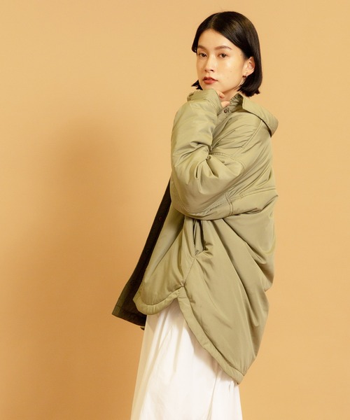 CIENA（シエナ）の「中綿シャツブルゾン（ダウンジャケット/コート・レディース・ブラウン/オリーブ/アイボリー・FREE）」の11枚目の写真