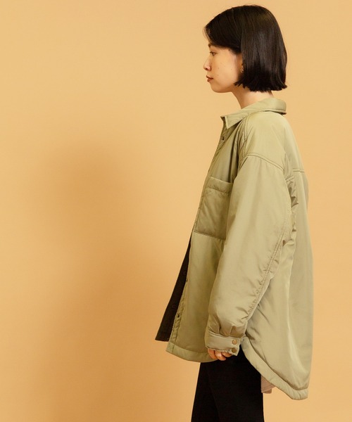 CIENA（シエナ）の「中綿シャツブルゾン（ダウンジャケット/コート・レディース・ブラウン/オリーブ/アイボリー・FREE）」の18枚目の写真