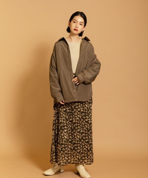 CIENA（シエナ）の「中綿シャツブルゾン（ダウンジャケット/コート・レディース・ブラウン/オリーブ/アイボリー・FREE）」の22枚目の写真