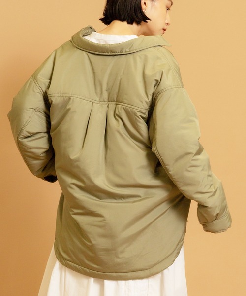 CIENA（シエナ）の「中綿シャツブルゾン（ダウンジャケット/コート・レディース・ブラウン/オリーブ/アイボリー・FREE）」の8枚目の写真