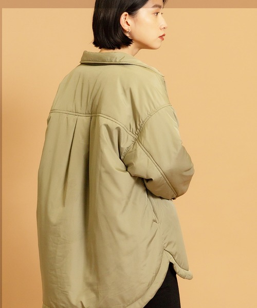 CIENA（シエナ）の「中綿シャツブルゾン（ダウンジャケット/コート・レディース・ブラウン/オリーブ/アイボリー・FREE）」の9枚目の写真