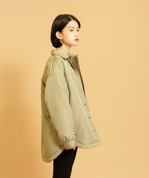 CIENA（シエナ）の「中綿シャツブルゾン（ダウンジャケット/コート・レディース・ブラウン/オリーブ/アイボリー・FREE）」の21枚目の写真