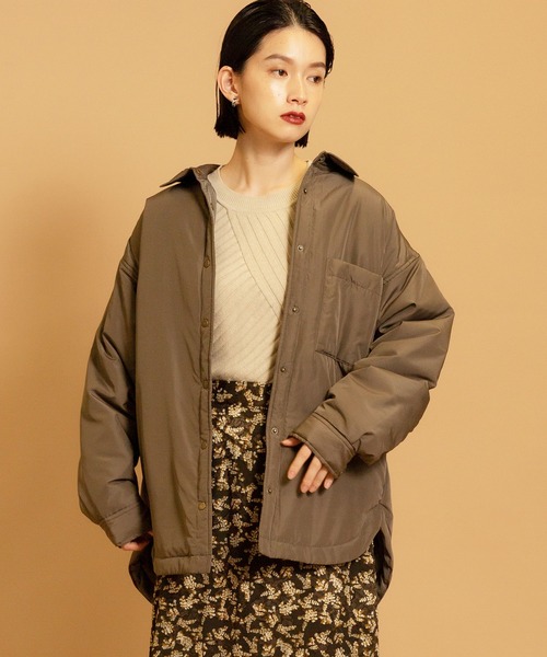 CIENA（シエナ）の「中綿シャツブルゾン（ダウンジャケット/コート・レディース・ブラウン/オリーブ/アイボリー・FREE）」の15枚目の写真