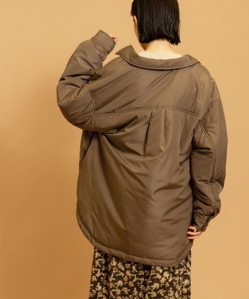 CIENA（シエナ）の「中綿シャツブルゾン（ダウンジャケット/コート・レディース・ブラウン/オリーブ/アイボリー・FREE）」の10枚目の写真