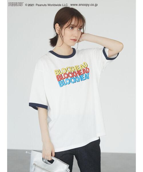 Green Parks(グリーンパークス)の「PEANUTS リンガーT*(Tシャツ/カットソー・レディース・レッド/ネイビー・FREE)」の4枚目の写真