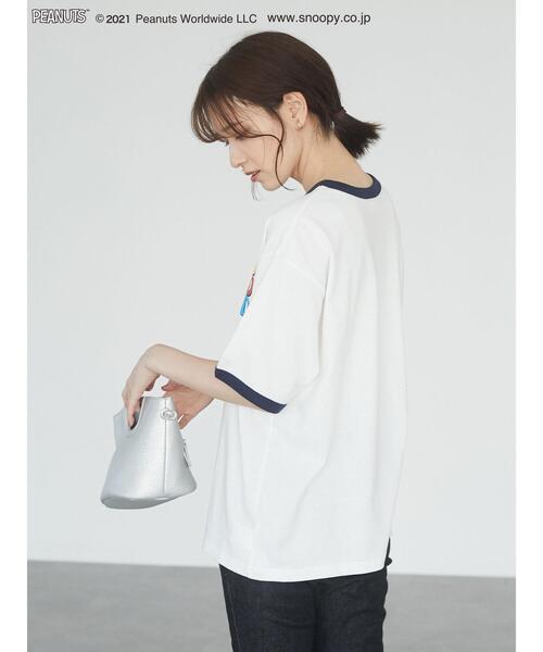 Green Parks(グリーンパークス)の「PEANUTS リンガーT*(Tシャツ/カットソー・レディース・レッド/ネイビー・FREE)」の5枚目の写真