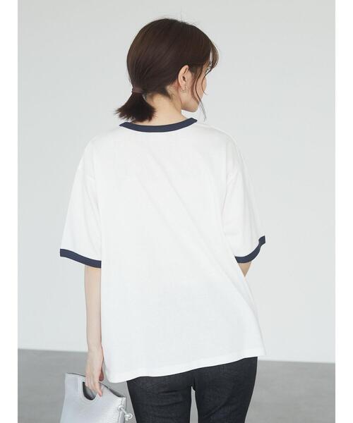 Green Parks(グリーンパークス)の「PEANUTS リンガーT*(Tシャツ/カットソー・レディース・レッド/ネイビー・FREE)」の6枚目の写真