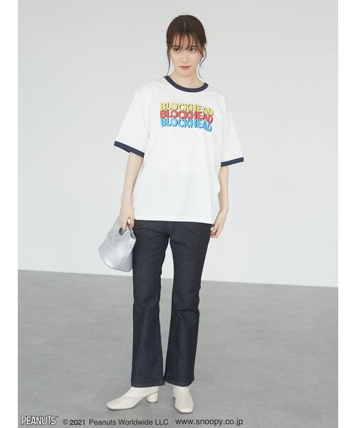 Green Parks(グリーンパークス)の「PEANUTS リンガーT*(Tシャツ/カットソー・レディース・レッド/ネイビー・FREE)」の10枚目の写真