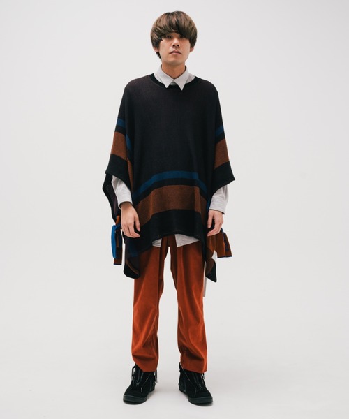 EFFECTEN(エフェクテン)の「EFFECTEN エフェクテン / St. Pitts knit poncho(ポンチョ・メンズ・ブラック系その他・FREE)」の2枚目の写真