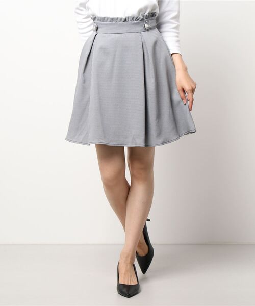 Allamanda(アラマンダ)の「サイドビジューボタンミニフレア/スカート(スカート・レディース・ブラック/ピンク/グレー系その他4/その他11・M)」の1枚目の写真