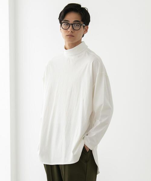 FEELING MADE(フィーリングメイド)の「FEELING MADE ビッグシルエット タートルプルオーバー <UNISEX>(Tシャツ/カットソー・レディース・ブラック/オフホワイト・MEDIUM/LARGE)」の1枚目の写真