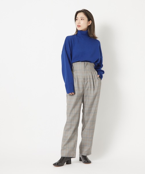 CIAOPANIC（チャオパニック）の「■タックハイウエストチェックパンツ（スラックス・レディース・ブラウン/グレー・SMALL/MEDIUM）」の7枚目の写真