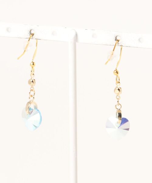 tone（トーン）の「【LoveAmooN】aquamarine  heart(MA)（ピアス（両耳用）・レディース・ゴールド・FREE）」の2枚目の写真