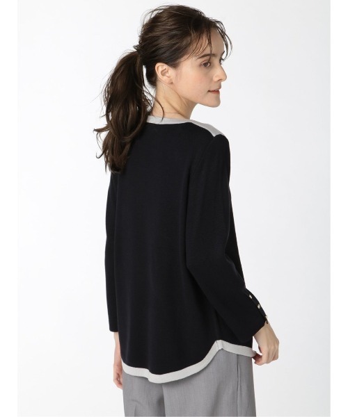 m.f.editorial(エムエフエディトリアル)の「エムエフエディトリアルレディース/m.f.editorial:Women 綿タッチ ミラノリブ配色 ゆるニットプルオーバー(ニット/セーター・レディース・ネイビー/グレー/ブラック/ベージュ・LARGE/MEDIUM)」の14枚目の写真