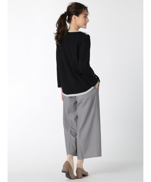 m.f.editorial(エムエフエディトリアル)の「エムエフエディトリアルレディース/m.f.editorial:Women 綿タッチ ミラノリブ配色 ゆるニットプルオーバー(ニット/セーター・レディース・ネイビー/グレー/ブラック/ベージュ・LARGE/MEDIUM)」の10枚目の写真