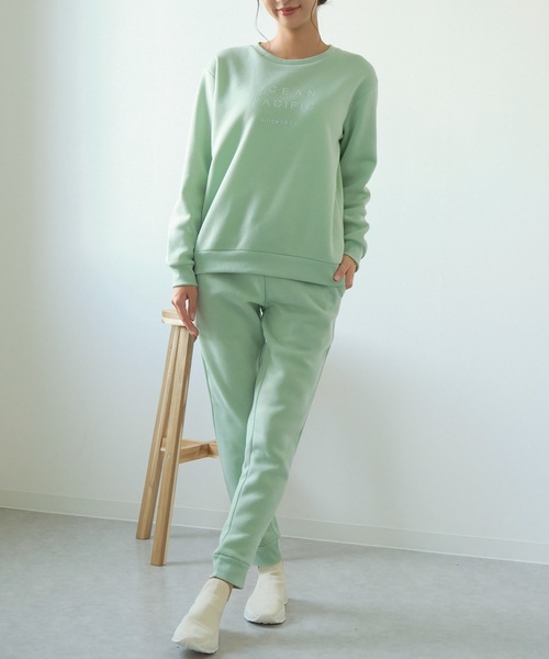 Ocean Pacific（オーシャンパシフィック）の「【OP:オーピー】レディース裏起毛フィットネス上下セット（スウェット・レディース・ブラック/グリーン/ピンク・MEDIUM/SMALL/LARGE）」の17枚目の写真