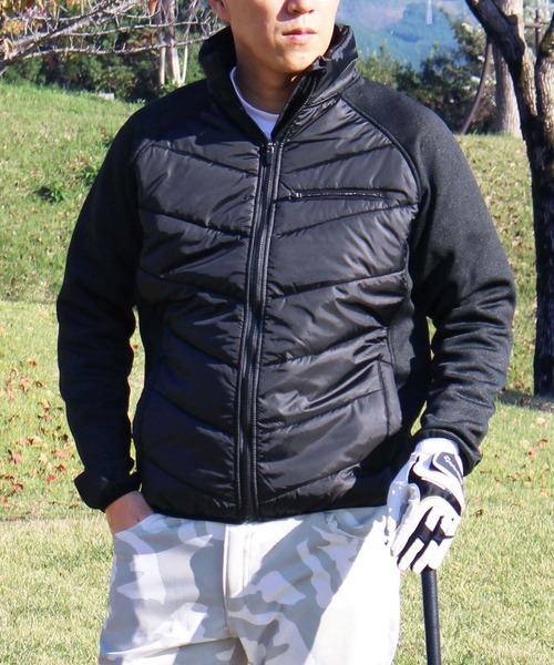 TopIsm（トップイズム）の「ジャージ切替 キルティング中綿 ゴルフジャケット ゴルフウェア メンズ（ゴルフグッズ・メンズ・ブラック/グレー/ブラック系その他/グレー系その他・LL/M/L）」の3枚目の写真