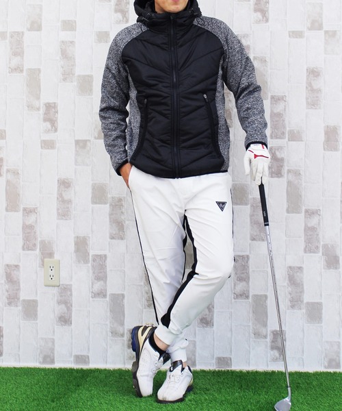 TopIsm（トップイズム）の「ジャージ切替 キルティング中綿 ゴルフジャケット ゴルフウェア メンズ（ゴルフグッズ・メンズ・ブラック/グレー/ブラック系その他/グレー系その他・LL/M/L）」の5枚目の写真