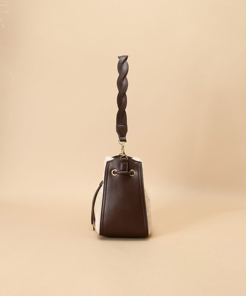 Samantha Thavasa（サマンサタバサ）の「エコファー 巾着型バッグ（ハンドバッグ・レディース・ブラウン/ベージュ・FREE）」の5枚目の写真