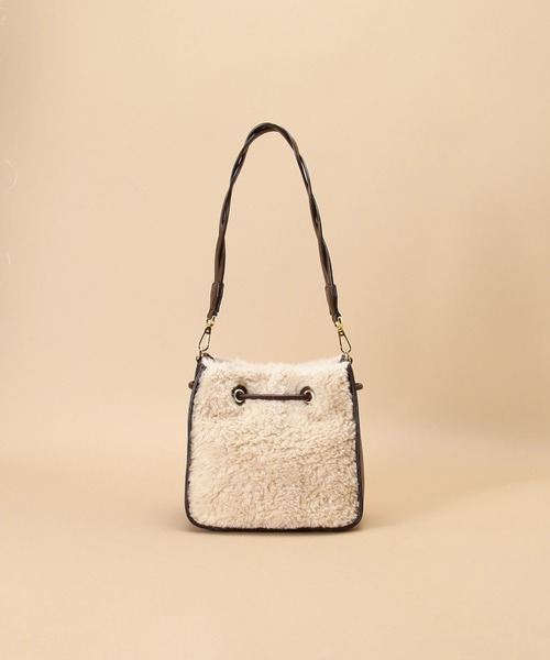 Samantha Thavasa（サマンサタバサ）の「エコファー 巾着型バッグ（ハンドバッグ・レディース・ブラウン/ベージュ・FREE）」の10枚目の写真