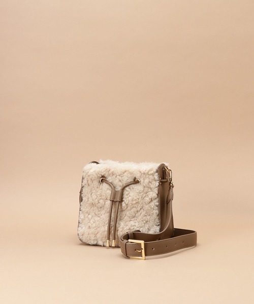 Samantha Thavasa（サマンサタバサ）の「エコファー 巾着型バッグ（ハンドバッグ・レディース・ブラウン/ベージュ・FREE）」の14枚目の写真