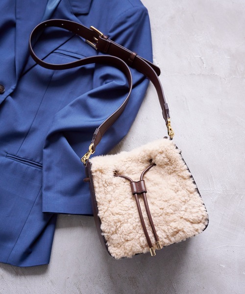 Samantha Thavasa（サマンサタバサ）の「エコファー 巾着型バッグ（ハンドバッグ・レディース・ブラウン/ベージュ・FREE）」の17枚目の写真