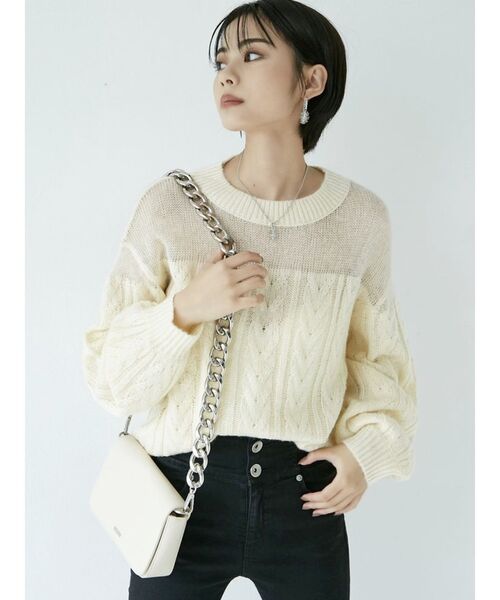 GYDA（ジェイダ）の「BOLDチェーンウォレットBAG（ショルダーバッグ・レディース・アイボリー/ブラック・FREE）」の2枚目の写真