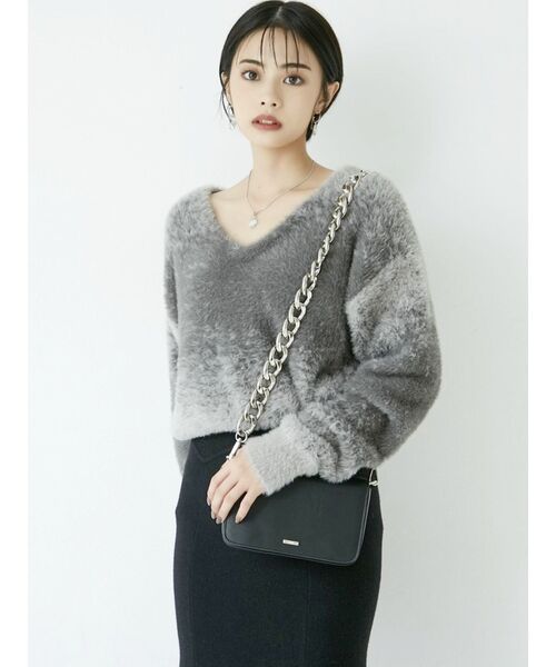 GYDA（ジェイダ）の「BOLDチェーンウォレットBAG（ショルダーバッグ・レディース・アイボリー/ブラック・FREE）」の3枚目の写真