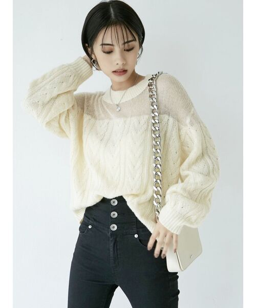 GYDA（ジェイダ）の「BOLDチェーンウォレットBAG（ショルダーバッグ・レディース・アイボリー/ブラック・FREE）」の9枚目の写真