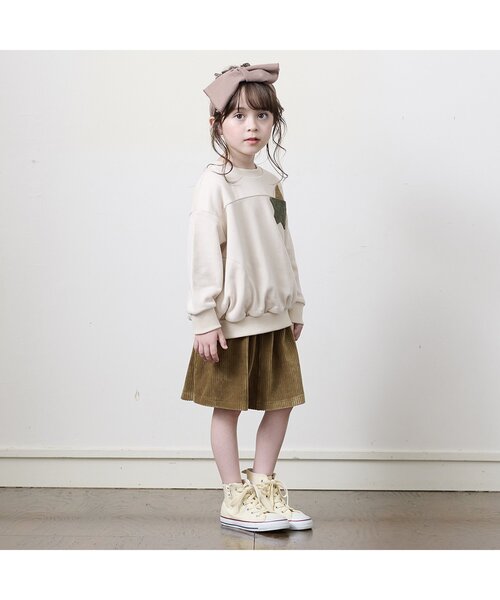 BREEZE(ブリーズ)の「/ニットコールスカート(スカート・キッズ・ベージュ/オレンジ・120/80/130/140/90/110/100)」の3枚目の写真