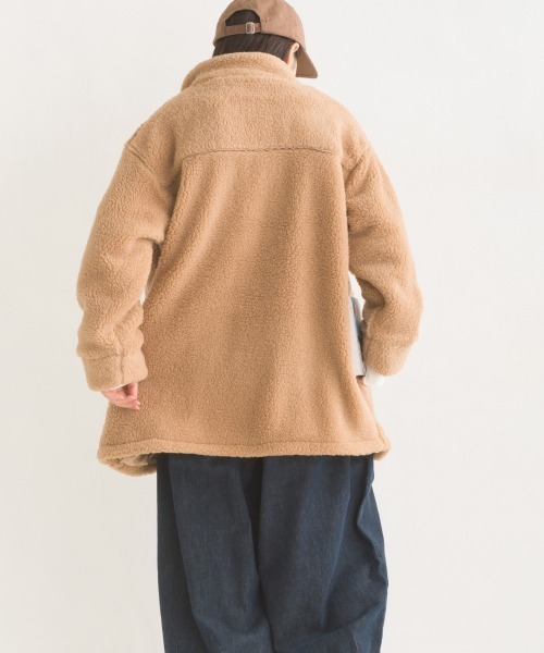OMNES（オムネス）の「ストレッチボア 裾ドロストオーバーサイズブルゾン（ブルゾン・レディース・ブラック/アイボリー/キャメル・FREE）」の15枚目の写真